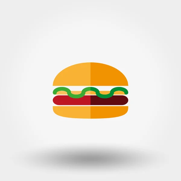 Burger Ikone. flach. — Stockvektor