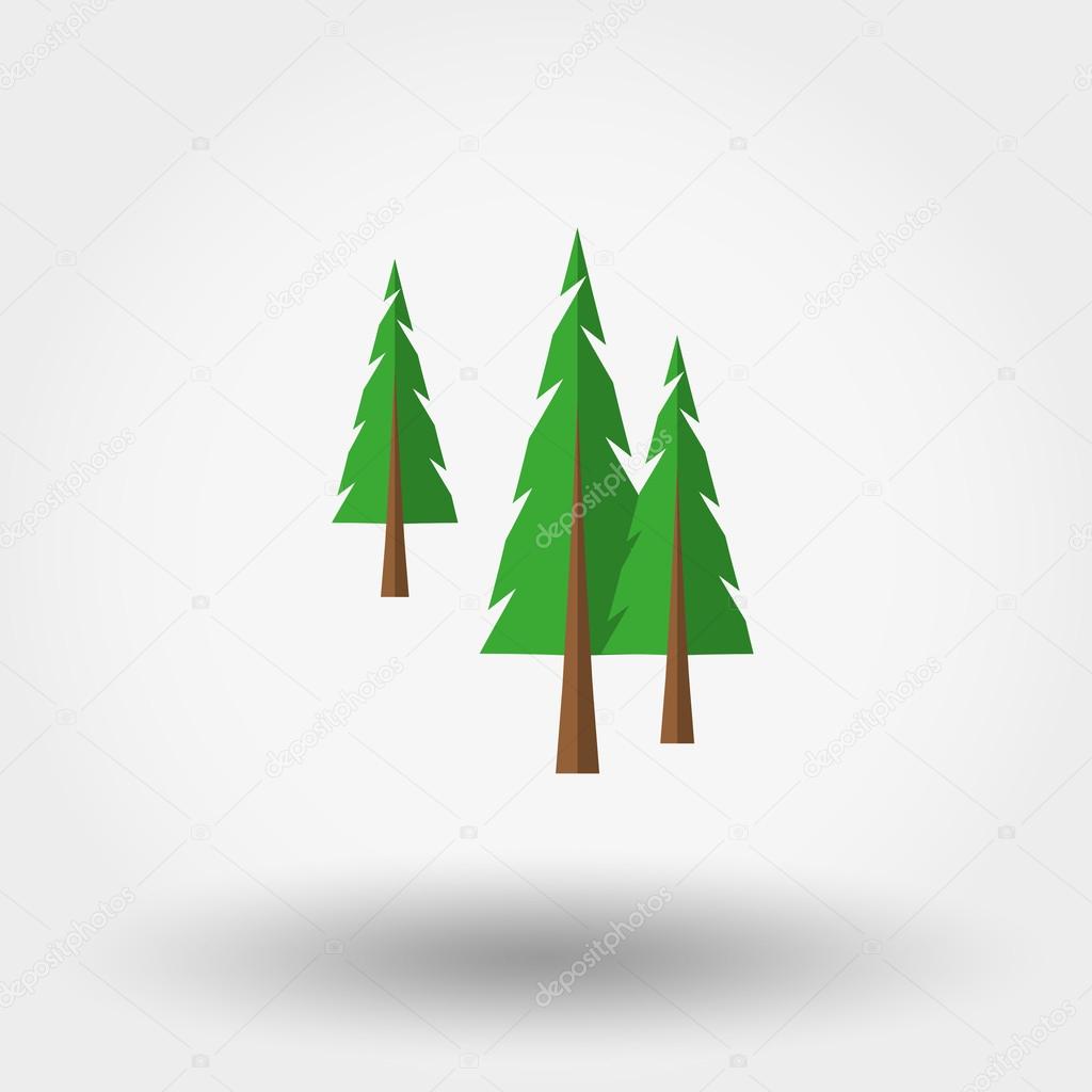 Spruce. Christmas tree. Forest. Icon.