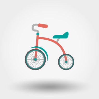 Üç tekerlekli bisiklet düz simgesi.