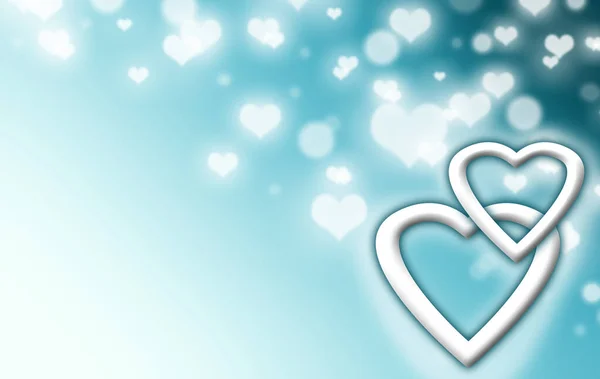 Srdce Modrém Pozadí Valentýna — Stock fotografie