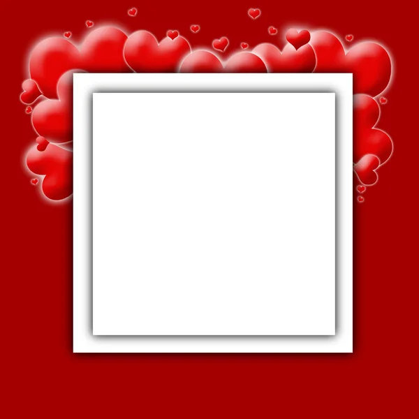Romantické Pozadí Bílým Rámečkem Valentines Den — Stock fotografie