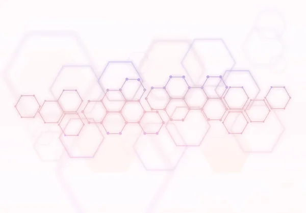 Geometrik soyut arkaplan ve altıgenler. Molekül yapısı ve bağı. Bilim, teknoloji ve tıbbi konsept.