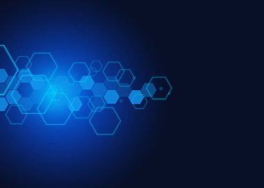 Soyut mavi arkaplan. Kopyalama alanı olan bir arkaplan, yumuşak odaklanma. Parlak geleceksel arkaplan.