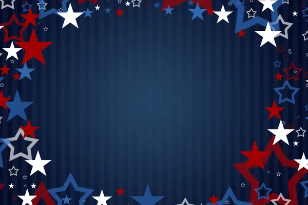 A scattering of red and blue stars on a white background. Celebratory star background.