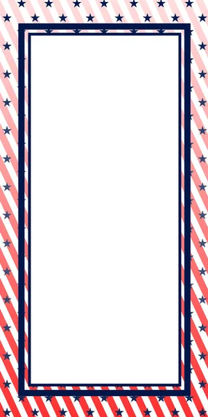 Moldura Vertical Ilustração Fundo Vermelho Branco Com Estrelas Cores Bandeira — Fotografia de Stock