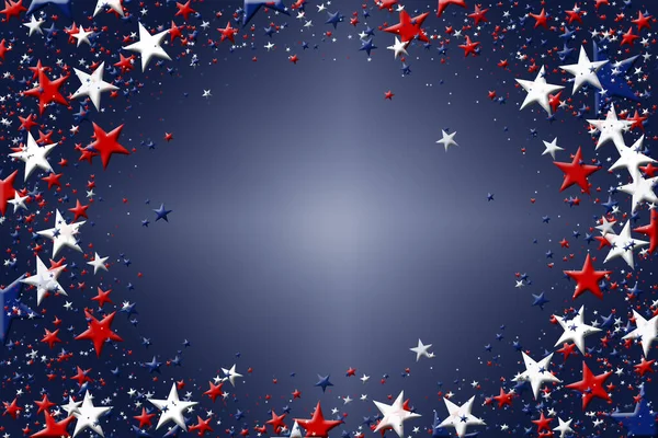 Patriotisches Konfetti Juli Dem Unabhängigkeitstag Der Sterne Amerikas Flying Star — Stockfoto