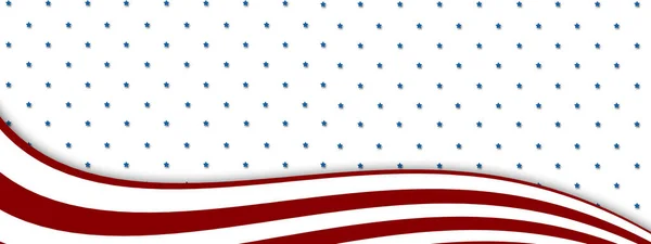Fluttering Red White Flag White Background Blue Stars Independence Day — Stock Photo, Image
