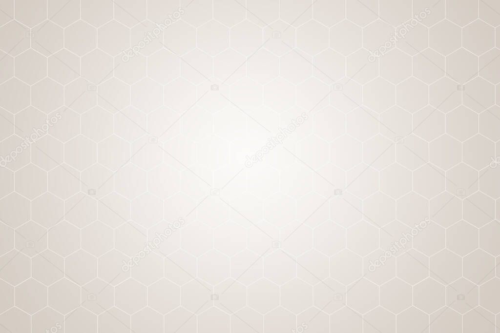 Abstract background with honeycombs beige background. Medicine and technology. Copy space.