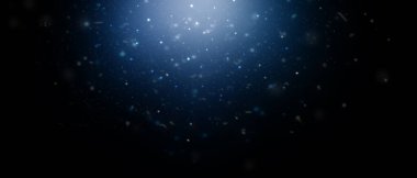Kış dönemi. Siyah arka planda kar yağıyor, mavi bir parıltıyla. Bir resim üzerine bir illüstrasyon yükleme yeteneği (ekran).