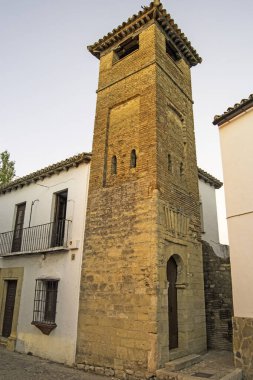 Eski şehir Ronda, Malaga, Endülüs, İspanya 'da San Sebastian Minaret' e bakın