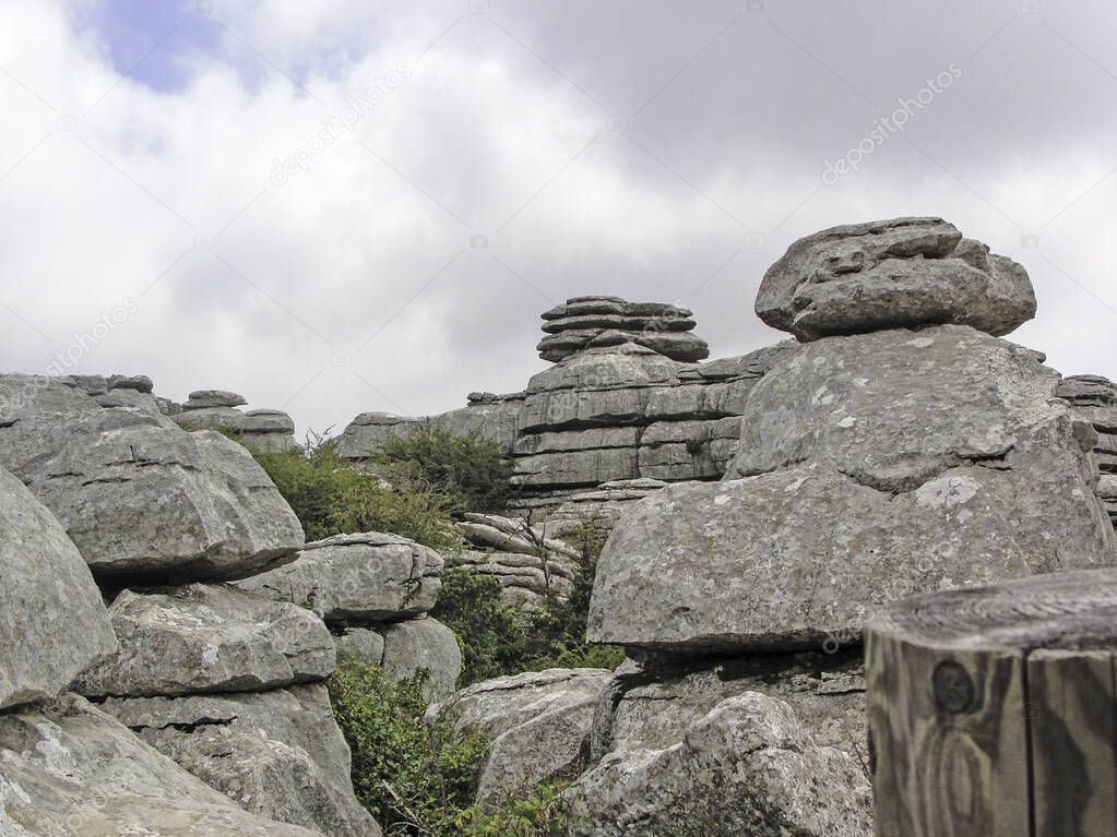 Karst landscape of National Park of Torcal de Antequera, Antequera, Malaga, Andalusia, Spain