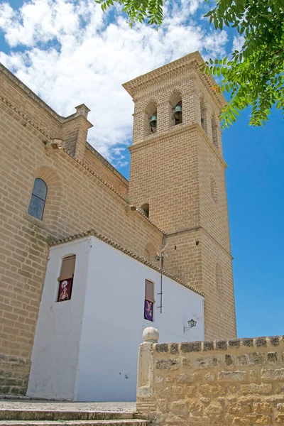 Vista Lateral Fachada Torre Colegiata Nuestra Señora Asunción Osuna Sevilla —  Fotos de Stock