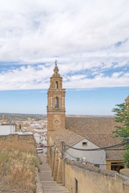 Osuna, Seville, Endülüs, İspanya 'daki Merced Kilisesi' nin üstündeki görünüm formu