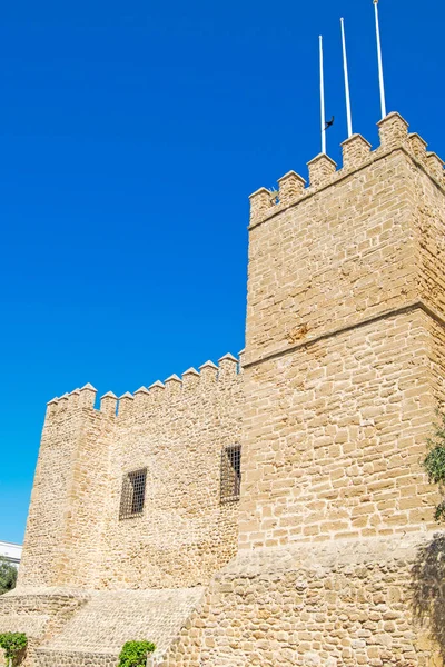 Άποψη Των Πύργων Του Castillo Luna Στη Ρότα Επαρχία Cadiz — Φωτογραφία Αρχείου