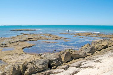Rota, Cadiz, Endülüs, İspanya 'daki Costilla plajı.
