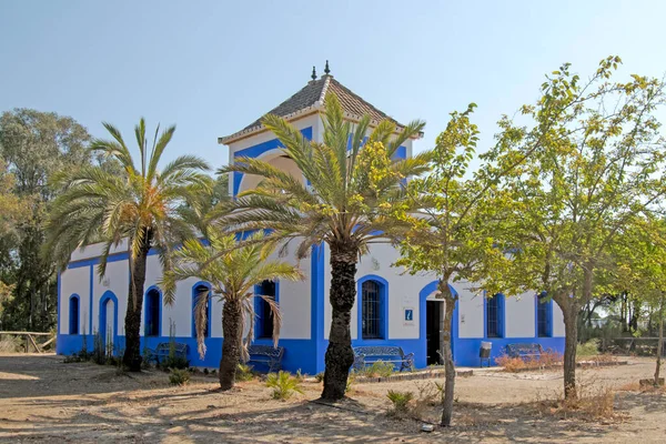 Casa Velha Guardião Branco Azul Área Recreativa Praia Casita Azul — Fotografia de Stock