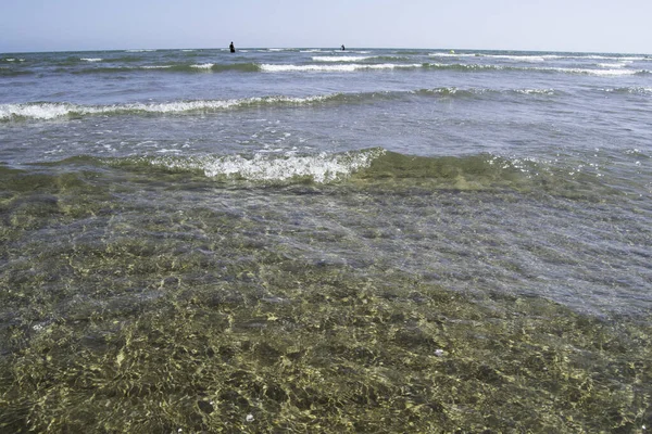 Zeewaterhorizon Transparant Met Goudkleurig Zand Achtergrond Achtergrond Ontwerp Van Elementen — Stockfoto