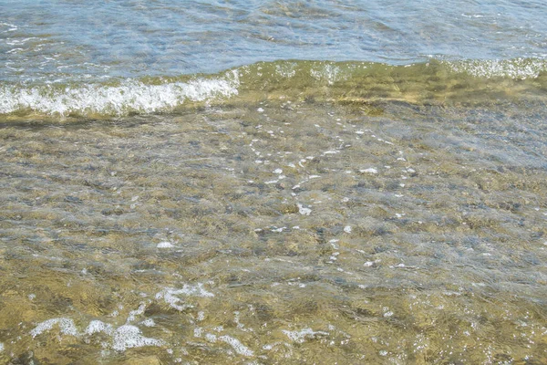 Golf Van Zee Wanneer Het Kust Van Een Strand Bereikt — Stockfoto