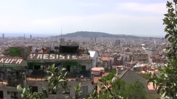 Area olimpica di Barcellona a distanza — Video Stock