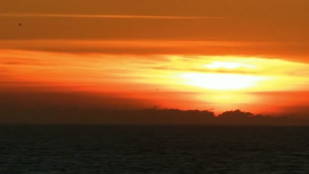 Tramonto sull'oceano (pittura ad olio stile ) — Video Stock