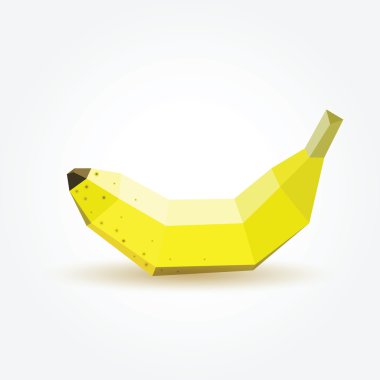 Çokgen muz, vektör çizim.