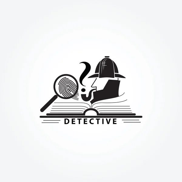 Detective Story, open book. — Stock Vector