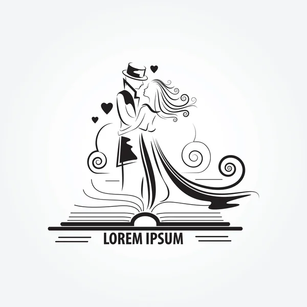 Aşk hikayesi, açık kitap simgesi.