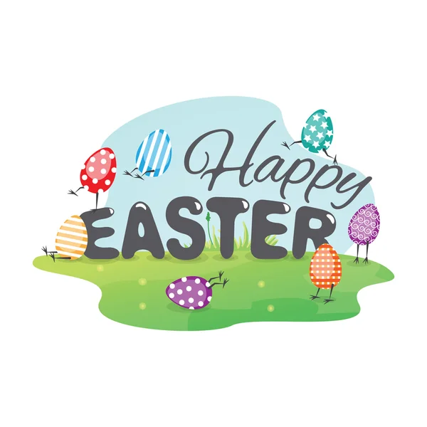 Mutlu Paskalya tebrik kartı ile komik yumurta.