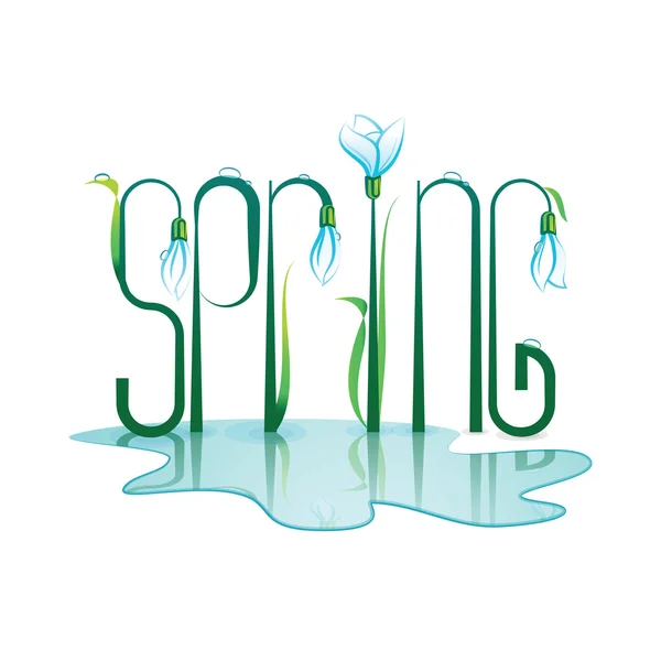 Bahar tasarımı yazı. Renk vektör çizim.