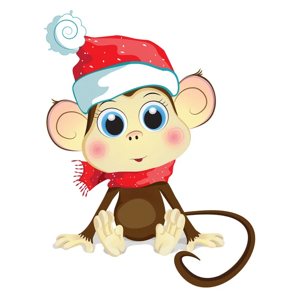 Cartoon illustratie van mooie baby aap. — Stockvector