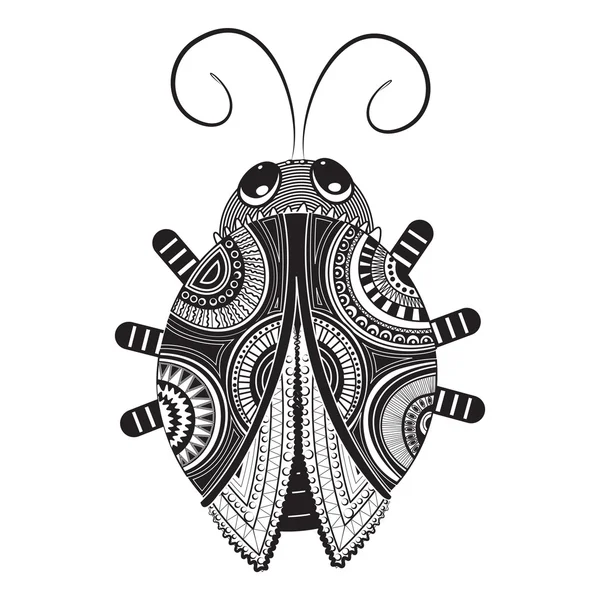 Graphiques Ladybird noir et blanc . — Image vectorielle