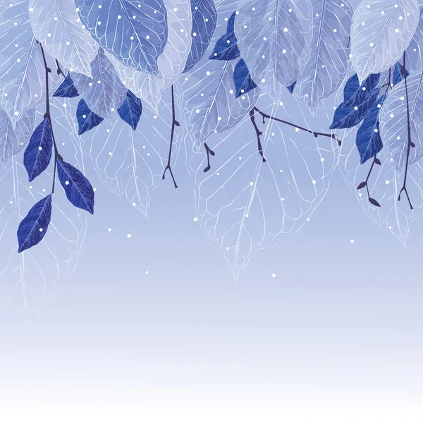 Yaprakları frost vektör kış arka planda