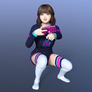 genç bir kadının 3d cg işleme