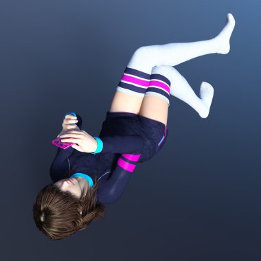 genç bir kadının 3d cg işleme