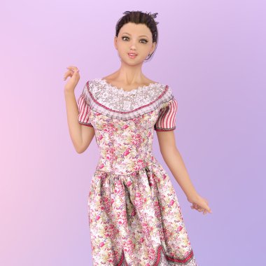 genç bir kadının 3d cg işleme