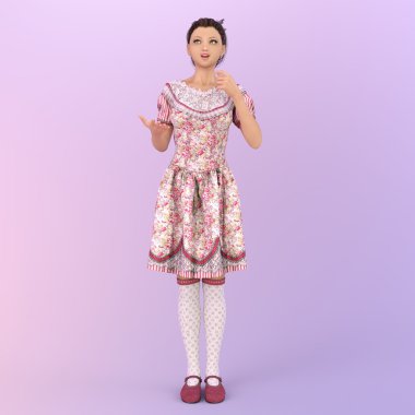 genç bir kadının 3d cg işleme