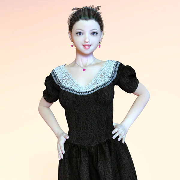 genç bir kadının 3d cg işleme