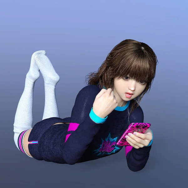 genç bir kadının 3d cg işleme