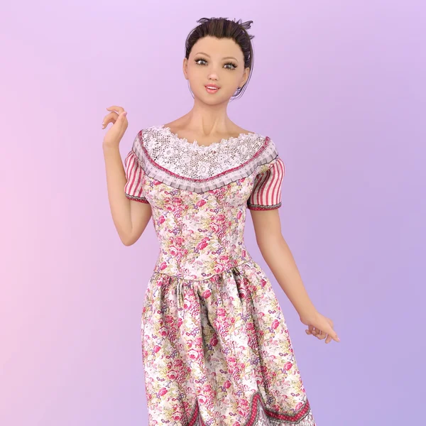 genç bir kadının 3d cg işleme