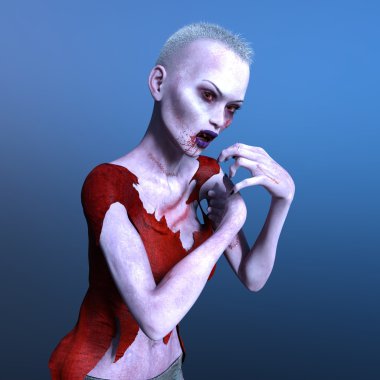 bir kadın zombi 3d cg işleme