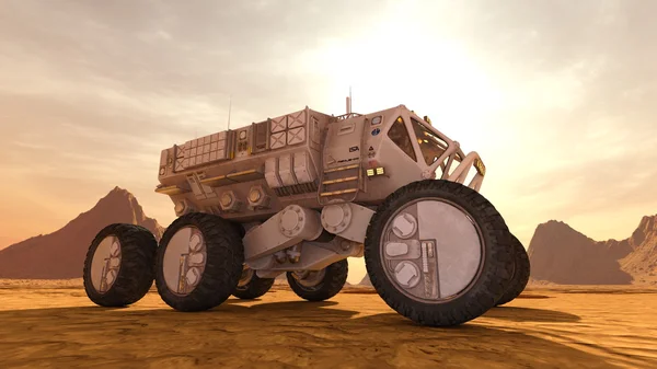 Renderowania 3D cg rover miejsca — Zdjęcie stockowe