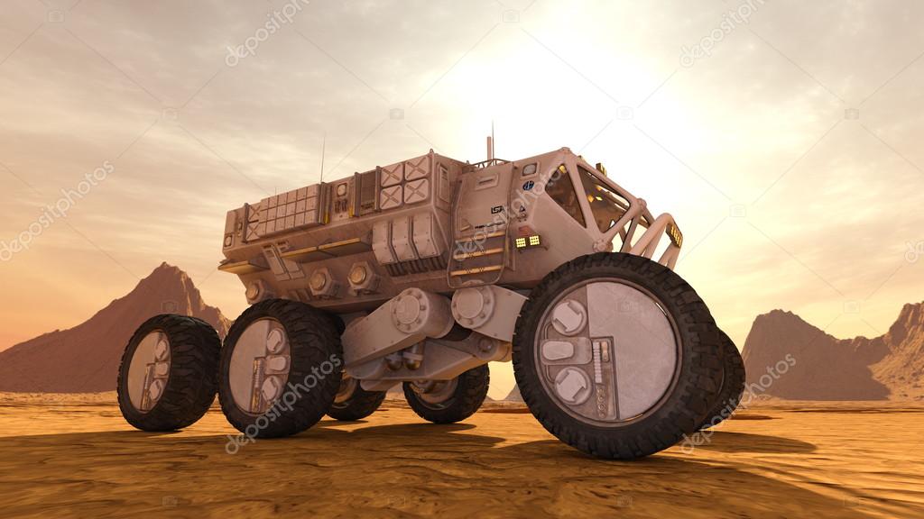 3D CG rendering of a space rover