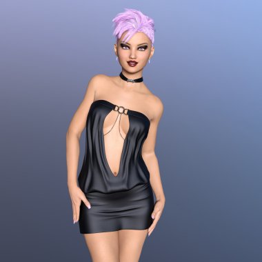 genç bir kadının 3d cg işleme