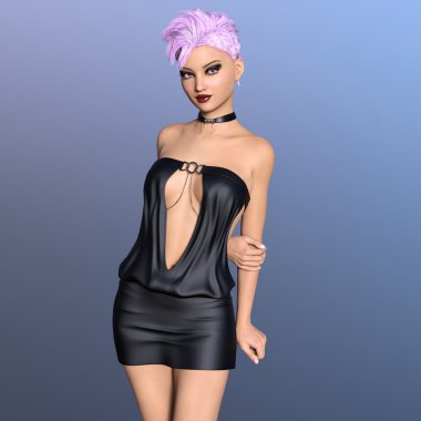 genç bir kadının 3d cg işleme