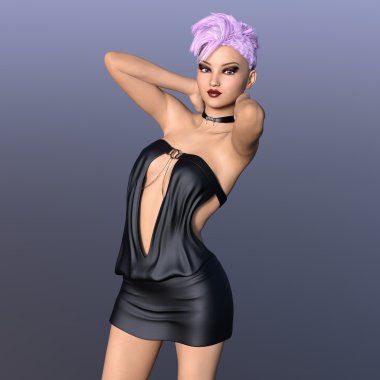 genç bir kadının 3d cg işleme