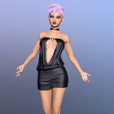 genç bir kadının 3d cg işleme