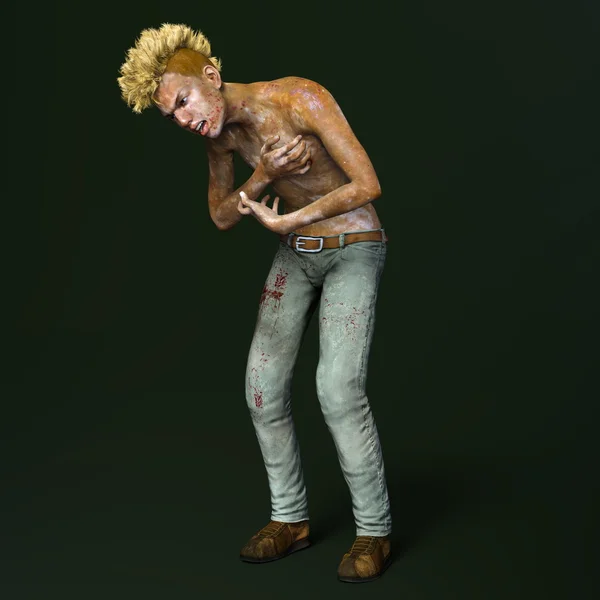 3D-cg rendering van een mannelijke zombie — Stockfoto