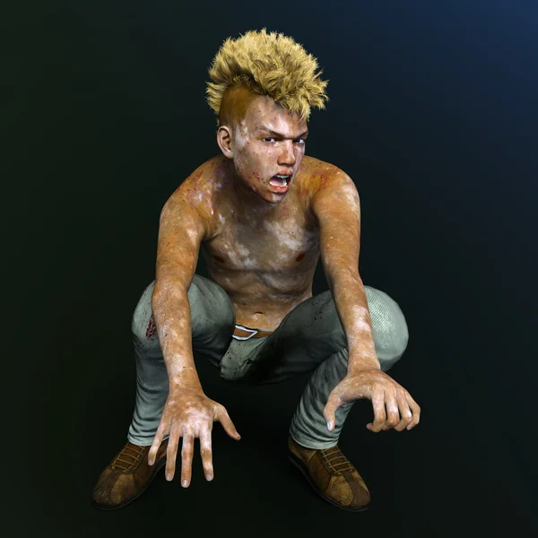 3D CG representación de un zombi macho —  Fotos de Stock