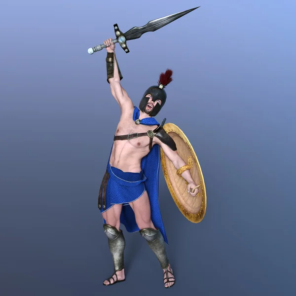 Renderowania 3D cg Gladiatora — Zdjęcie stockowe