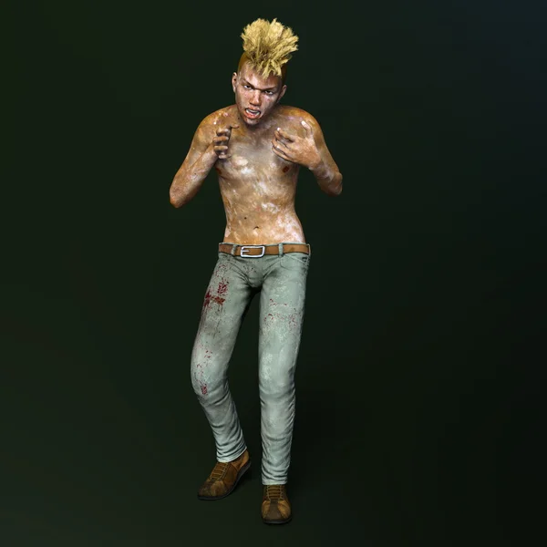 3D CG representación de un zombi macho —  Fotos de Stock